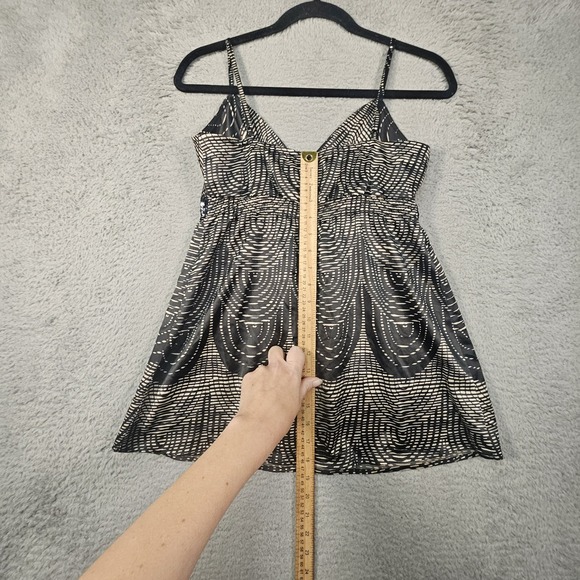 Vtg Express Babydoll Top Junior S Geometric Sequin Satin Y2K Dark Romantic Fairy - Picture 8 of 12